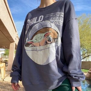 The Child Star Wars Baby Yoda Disney Sweater NWOT